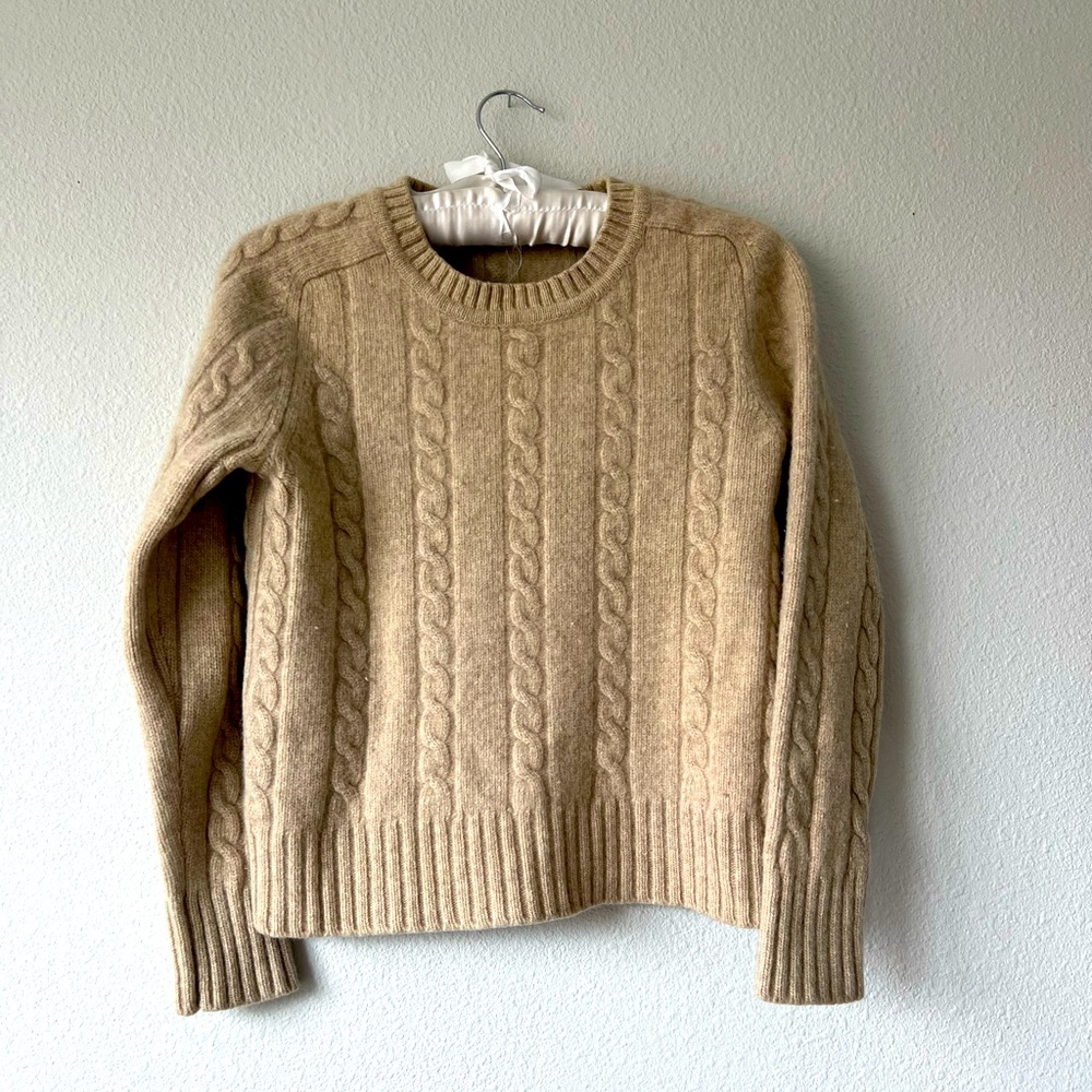 || J. CREW SWEATER || WINTER RIBBED WOOL SWEATER || BEIGE SWEATER ||